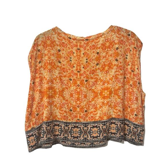 FREE PEOPLE Make My Day Tapestry Floral Print Crop Top SMALL  Bohemian - Picture 3 of 6